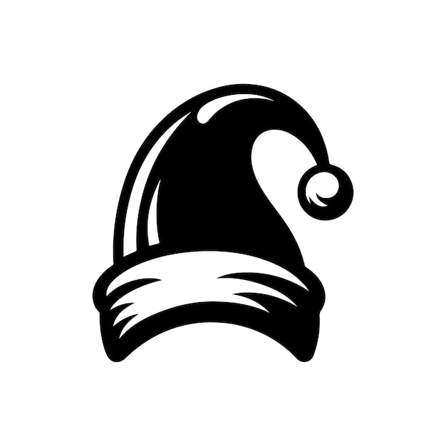 Un dibujo en blanco y negro de un sombrero de Papá Noel