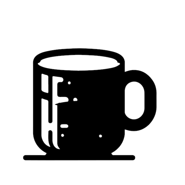 un dibujo en blanco y negro de una taza con un patrón de una tassa en ella