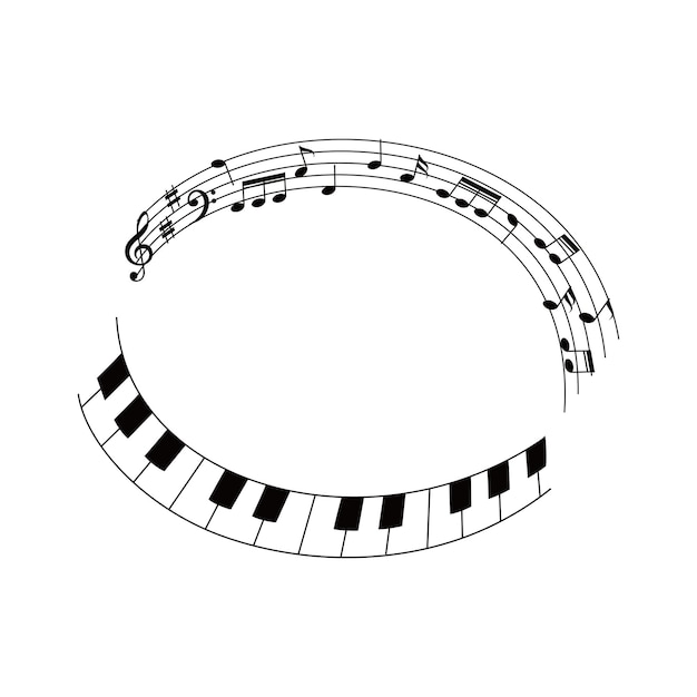 un dibujo en blanco y negro de un teclado de piano y un teccado de piano