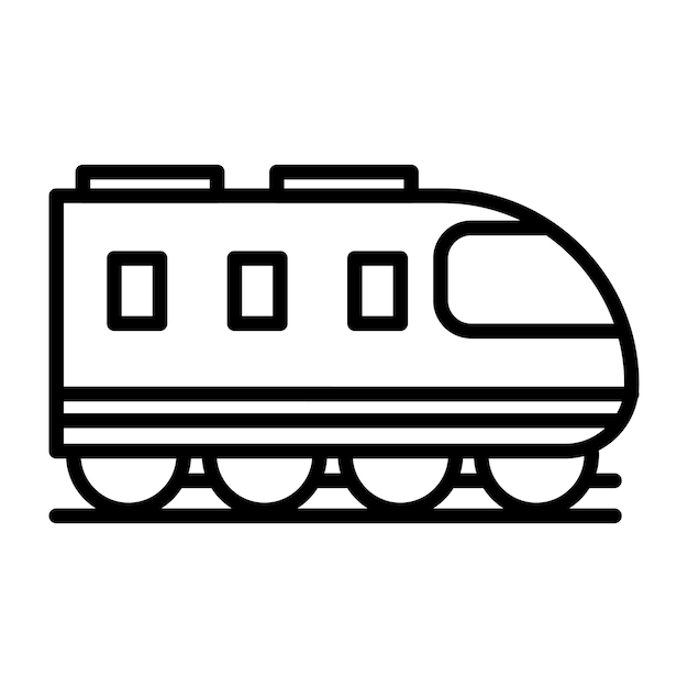 Vector un dibujo en blanco y negro de un tren con la palabra s en él