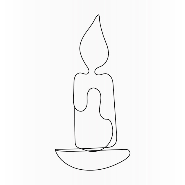 un dibujo en blanco y negro de una vela con una vela en ella