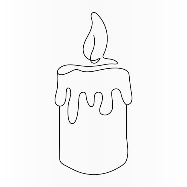 un dibujo en blanco y negro de una vela con una vela en ella