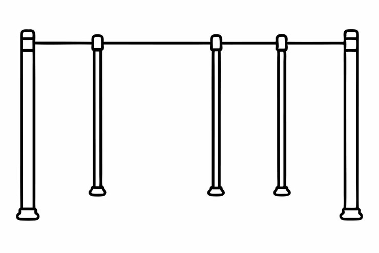 Vector un dibujo en blanco y negro de una vía de tren