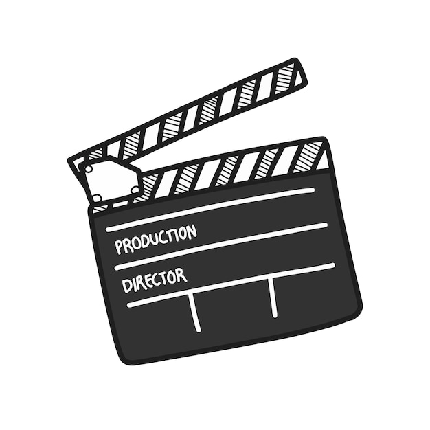 Dibujo en blanco del tablero de chapaleta de la película, símbolo de la producción de la película. | Vector Premium