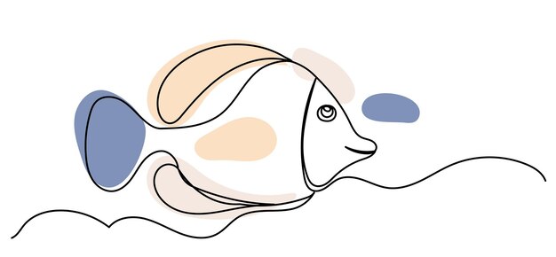 Dibujo de boceto de ancla por una línea continua en el vector de fondo abstracto