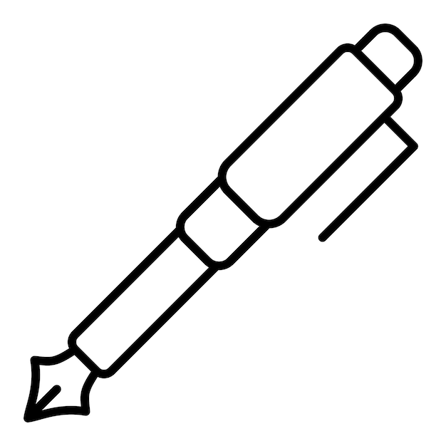 un dibujo de un bolígrafo con un contorno negro en él
