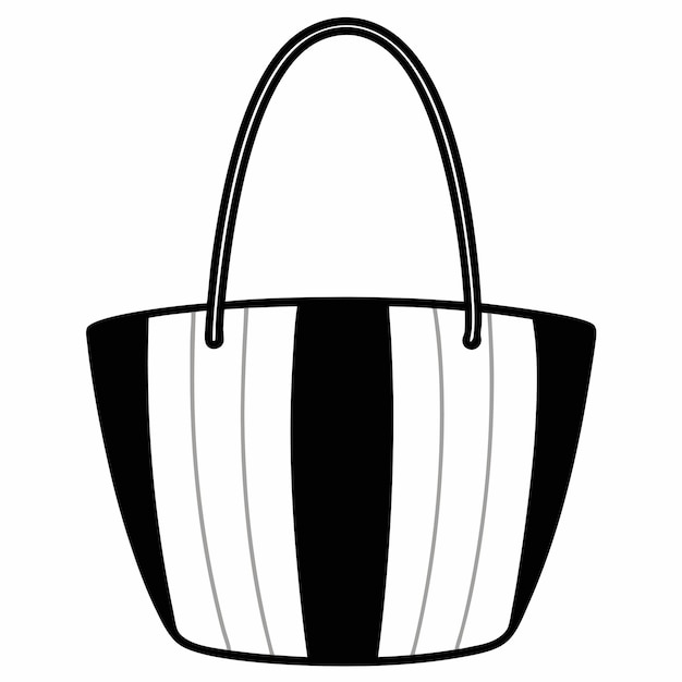 Dibujo de bolsa de paja personalizado en blanco y negro