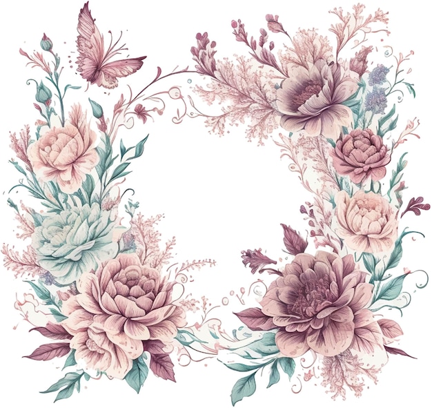 Dibujo De Borde Floral