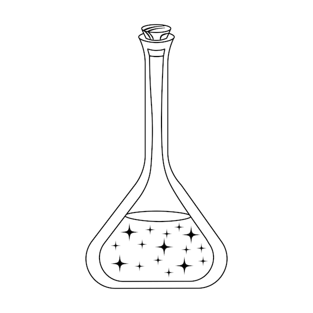 Vector dibujo de botella de poción para colorear