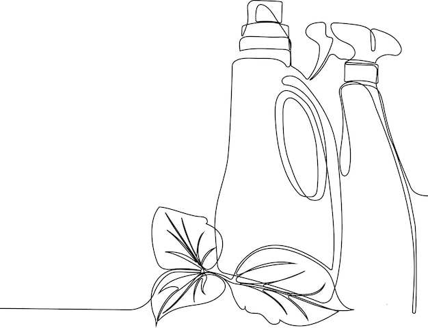 Un dibujo de botellas de spray con la palabra jabón.