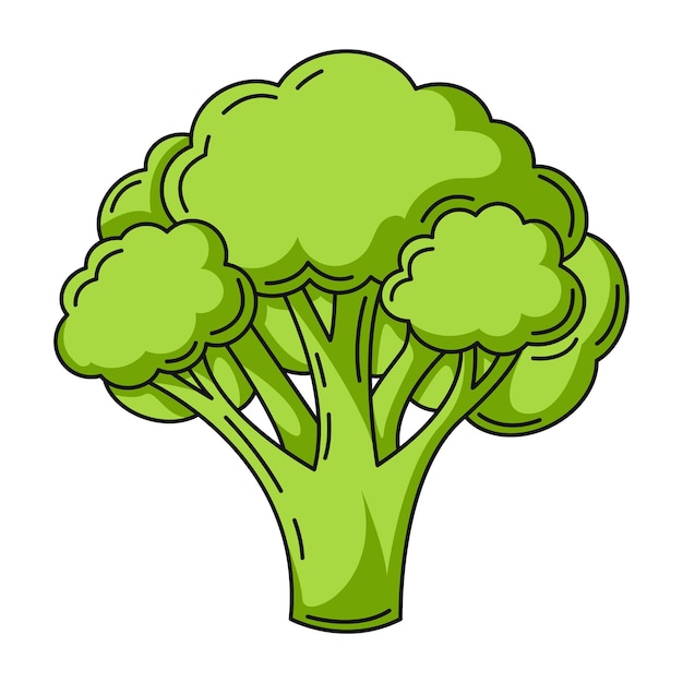 un dibujo de un brócoli verde con un fondo verde