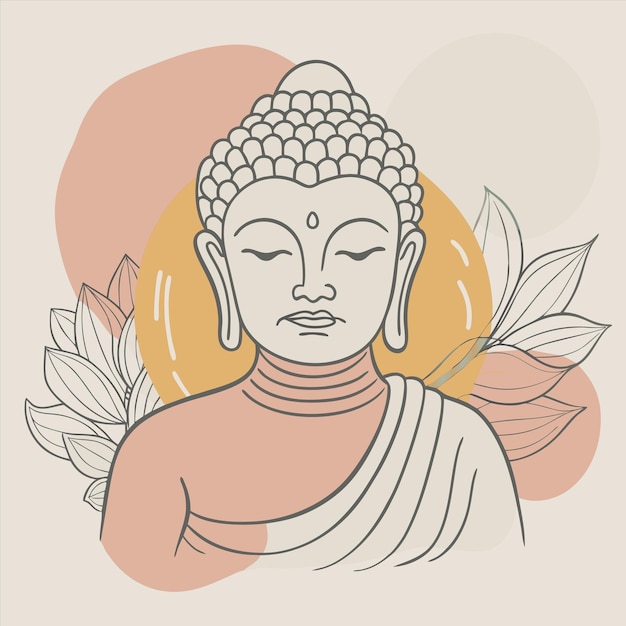 un dibujo de un Buda con una cara dibujada en él
