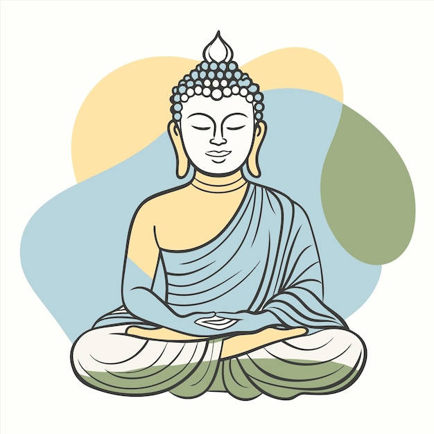 un dibujo de un Buda con un fondo verde