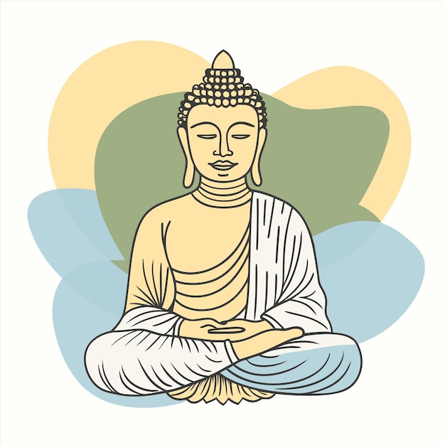 un dibujo de un Buda en un marco con las palabras "medicos" en él