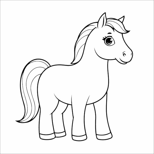 Dibujo de caballo para colorear para niños pequeños