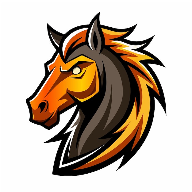 un dibujo de un caballo con un fuego en él