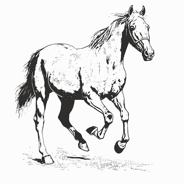 Dibujo de caballo Ilustración dibujada a mano de un caballo