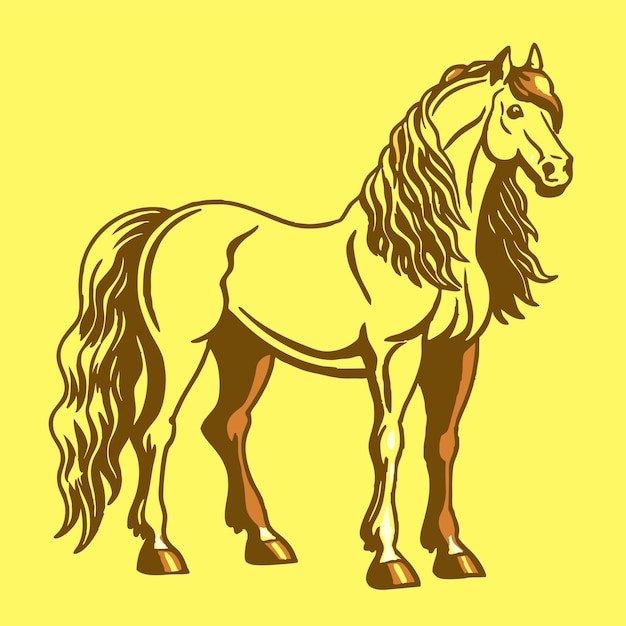 un dibujo de un caballo que tiene un caballo en él