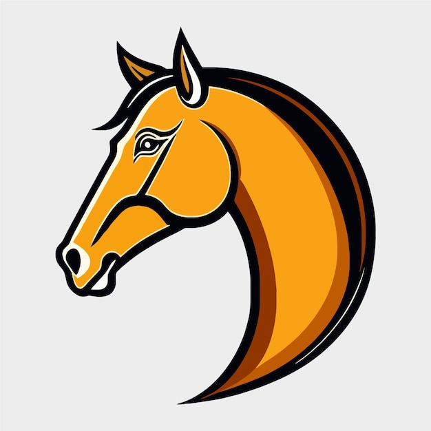 un dibujo de una cabeza de caballo con una melena amarilla