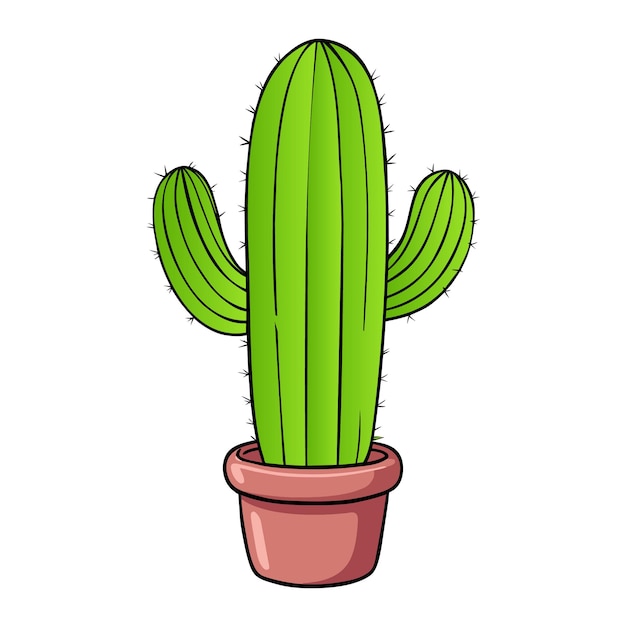 un dibujo de un cactus con un fondo verde