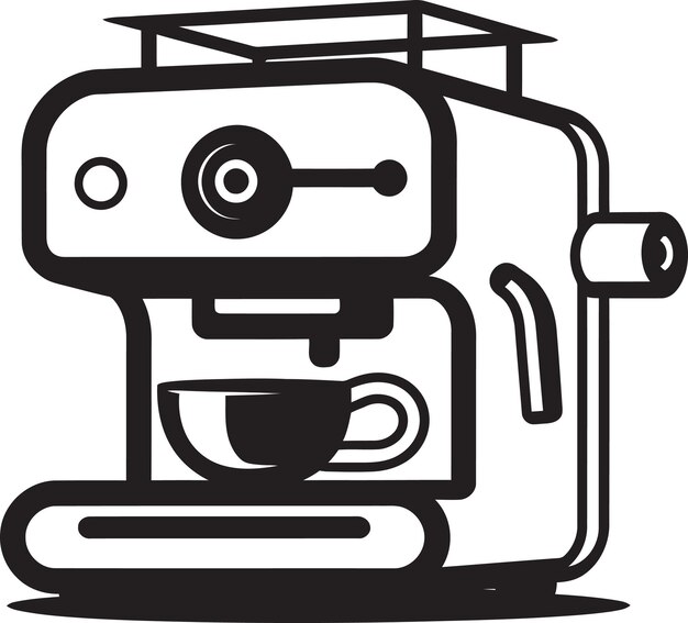 un dibujo de una cafetera con una olla de café en ella
