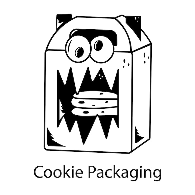 un dibujo de una caja que dice paquete de galletas