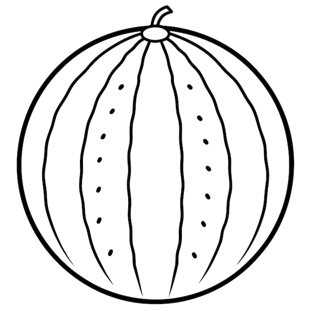 un dibujo de una calabaza con un contorno negro que dice melón