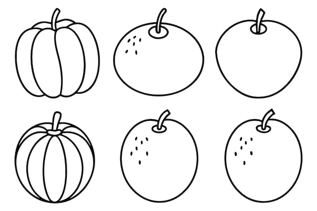 un dibujo de una calabaza con una fruta en ella