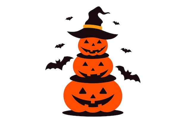 un dibujo de una calabaza con murciélagos y un fondo blanco