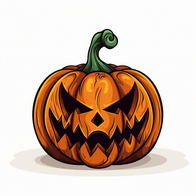 un dibujo de una calabaza con una serpiente verde en él