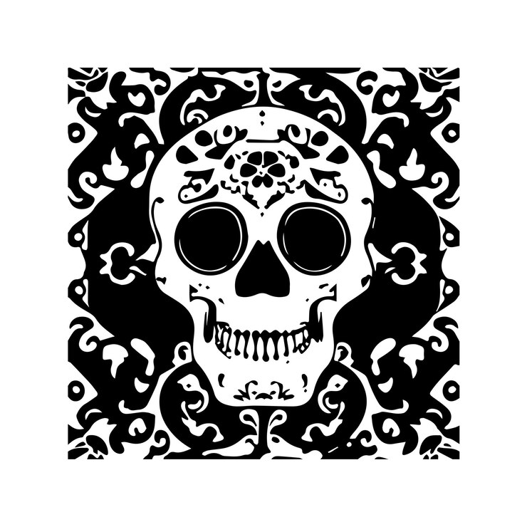Vector dibujo de calavera mexicana