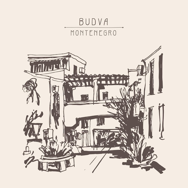 Dibujo de calle en el complejo hotelero Slovenska Plaza en Budva Riviera Montenegro