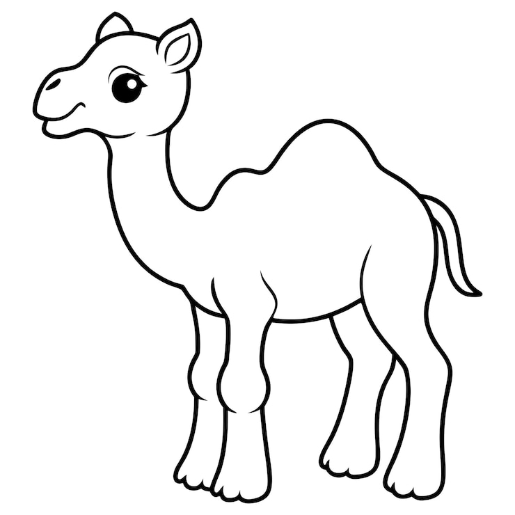 Vector un dibujo de un camello con un fondo blanco