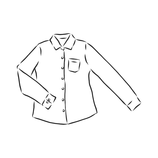 Dibujo de camisa de mujer. blusa de mujer, camisa, ilustración de dibujo vectorial