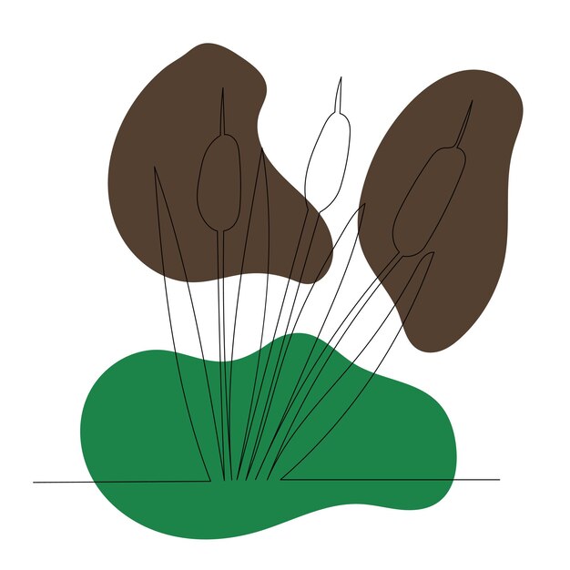 Dibujo de cañas por un vector de línea continua
