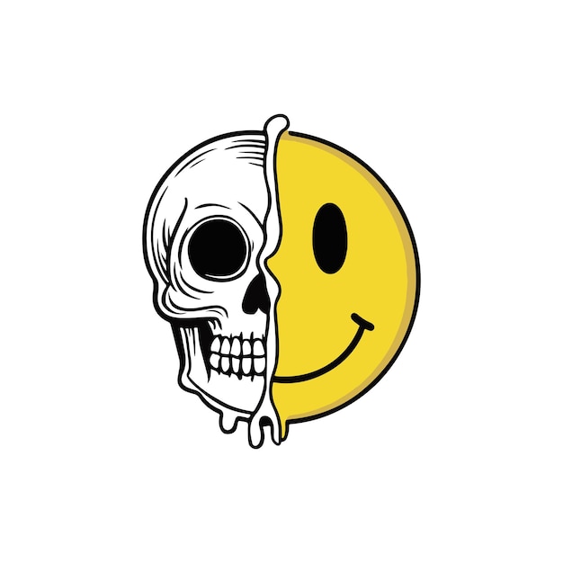 un dibujo de una cara sonriente amarilla con una cara sonríente amarilla