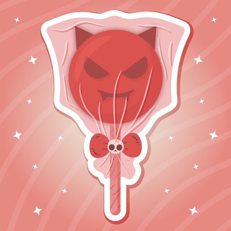 Vector dibujo de caramelo aterrador de halloween pegatina