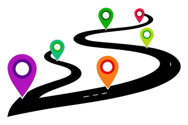 un dibujo de una carretera con un marcador que dice pinta