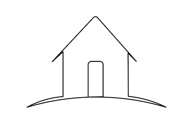 un dibujo de una casa con una línea a través de ella