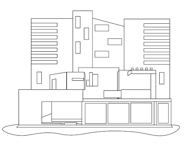 Dibujo de casa sencilla para colorear dibujo de casa de pueblo para colorear diseño de página fácil para colorear