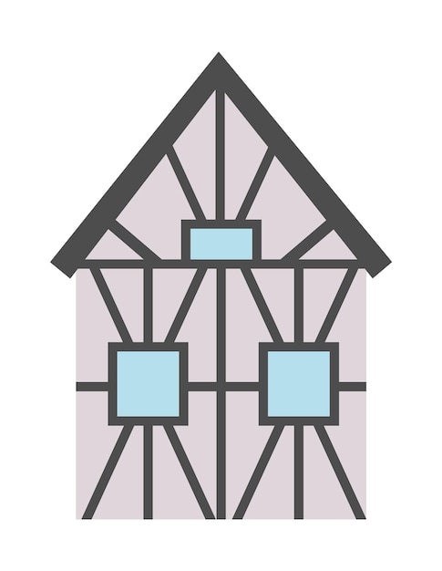 un dibujo de una casa con una ventana que dice la palabra en ella