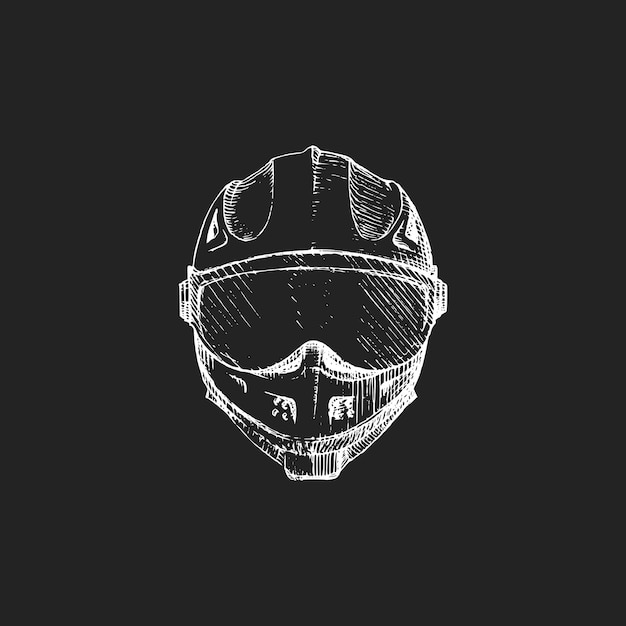 Dibujo de casco de moto Dibujo dibujado en vector