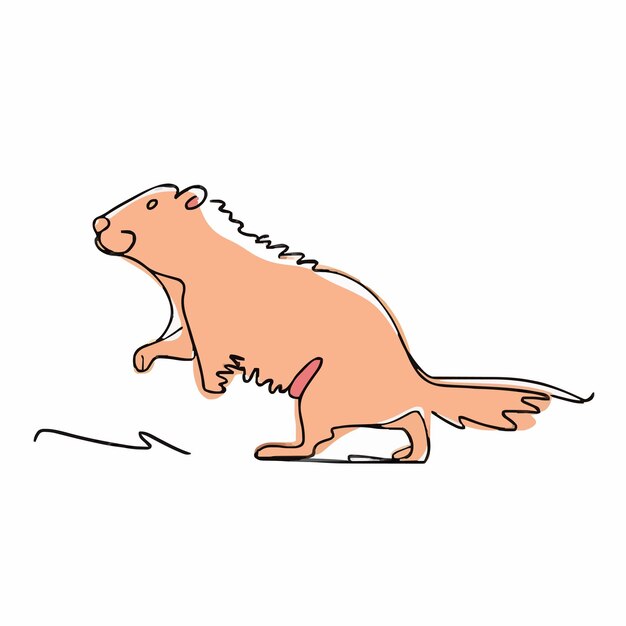 un dibujo de un castor con una ramita en él