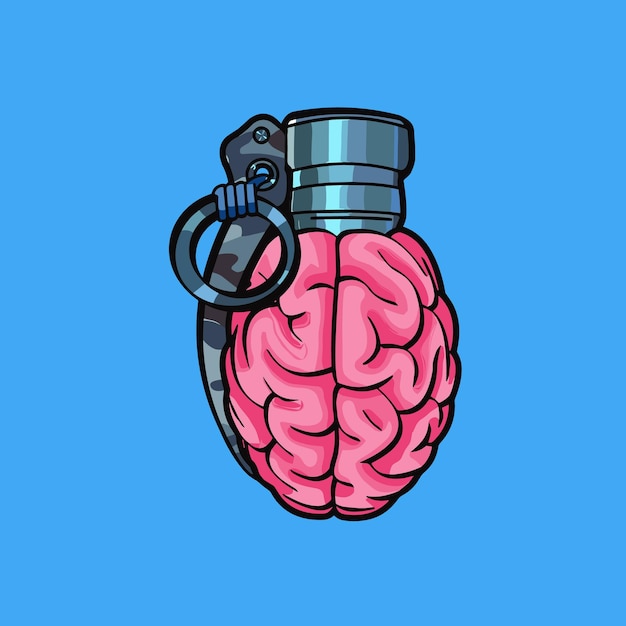 un dibujo de un cerebro con un llavero en él