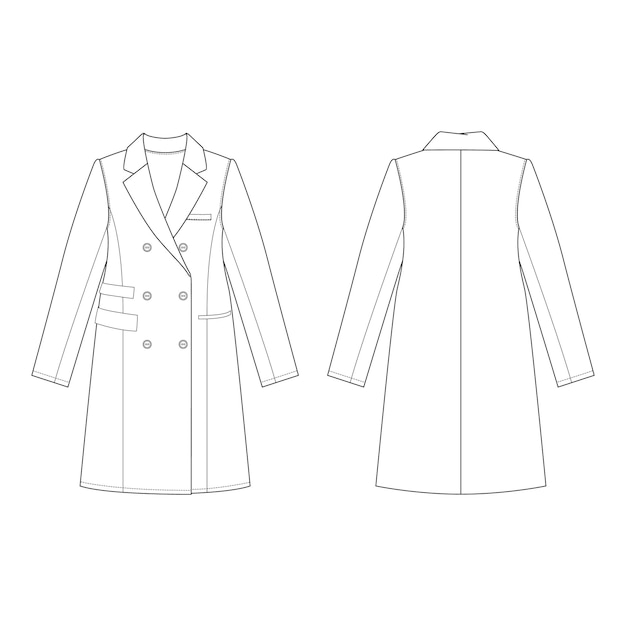 un dibujo de una chaqueta con un cuello y un cinturón que dice la palabra cita en él
