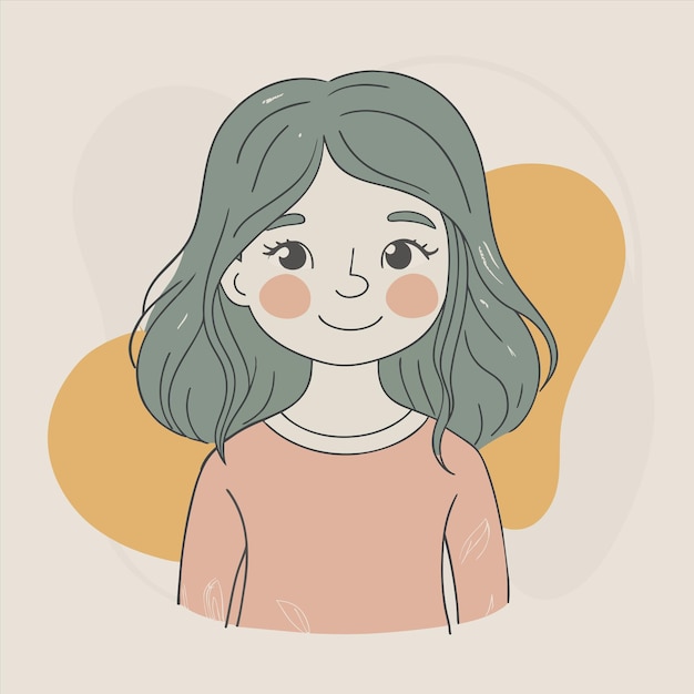 un dibujo de una chica con cabello verde y una camisa rosa que dice la palabra cita en él