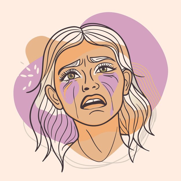 un dibujo de una chica con una cara dibujada en él