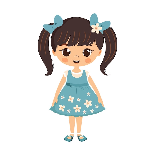 un dibujo de una chica con flores en el cabello