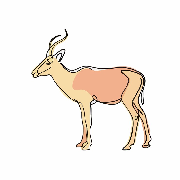 Vector un dibujo de un ciervo con una cara marrón y una mancha marrón en la espalda