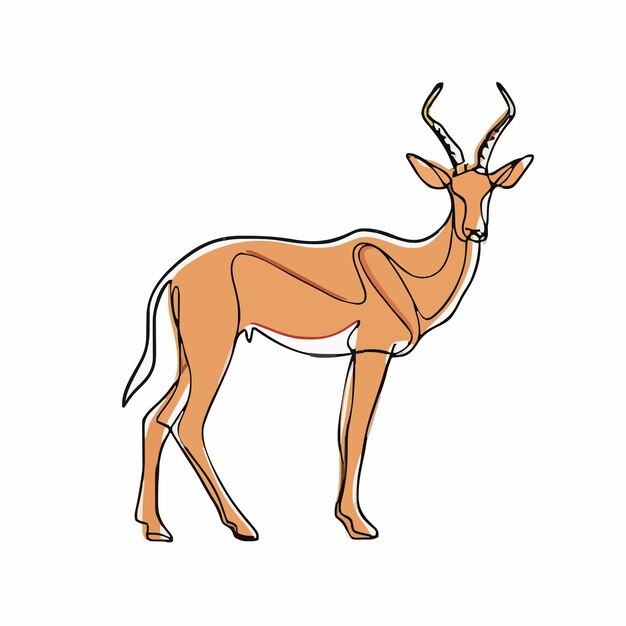 Vector un dibujo de un ciervo con cuernos y cuernos